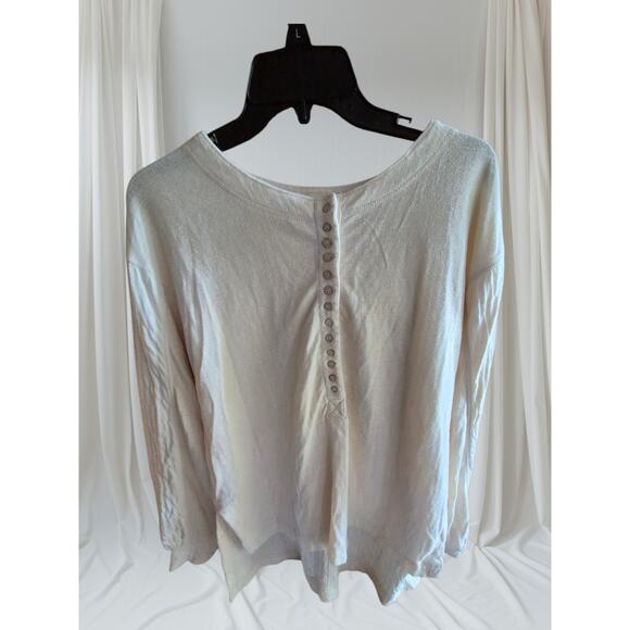 We the Free Womens Tunic Size S Cream Gauzy Cotton Blend Oversized Boho Whimsy - Picture 3 of 9